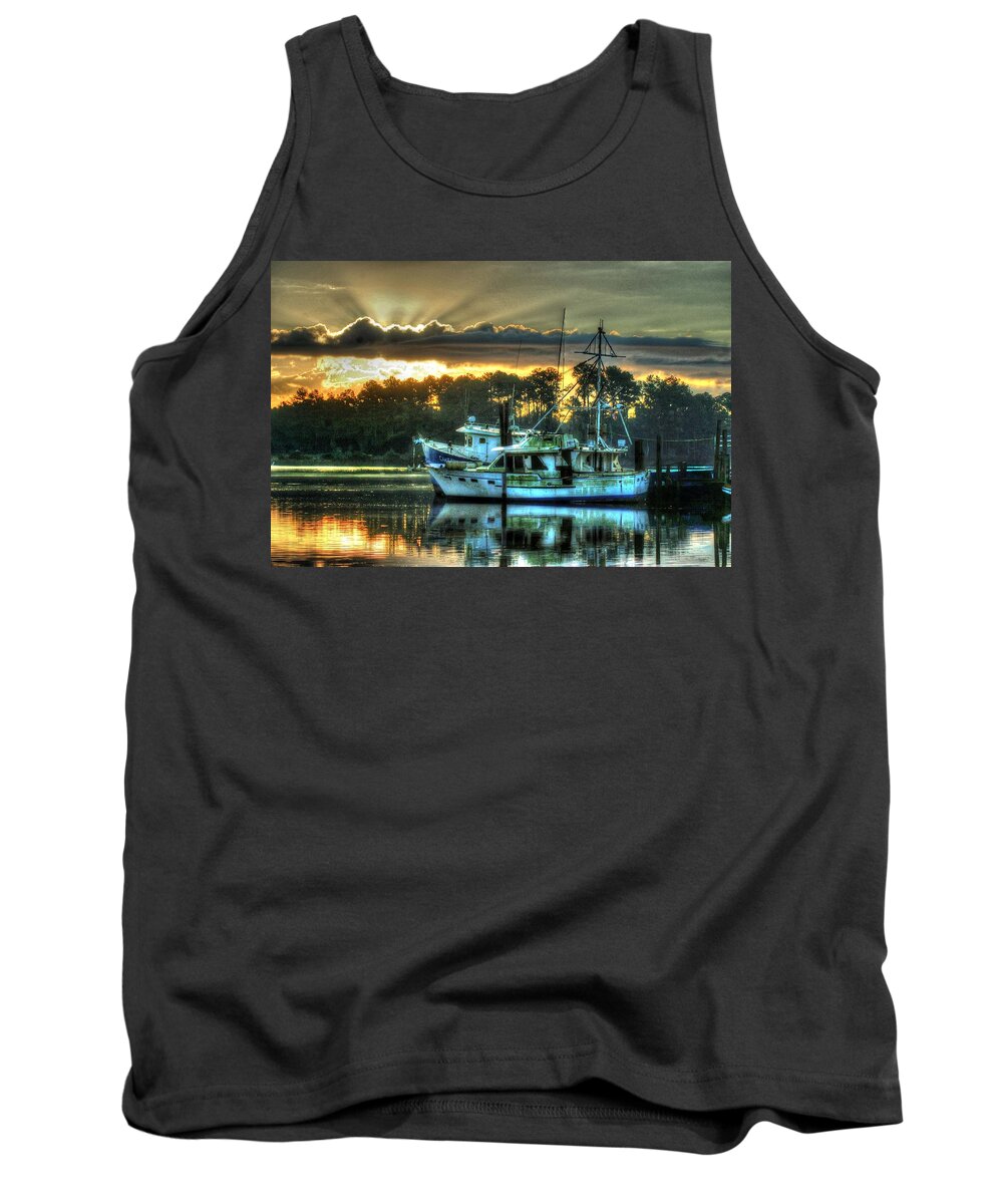 Alabama Tank Top featuring the digital art Sunrise at Billy's by Michael Thomas