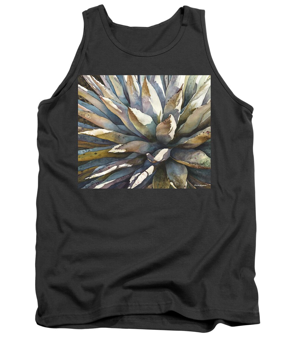 Yucca Plant Painting Tank Top featuring the painting Sunstruck Yucca by Anne Gifford