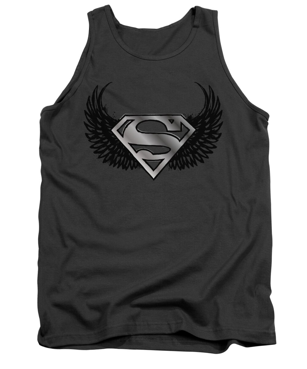 Superman Tank Top featuring the digital art Superman - Dirty Wings by Brand A
