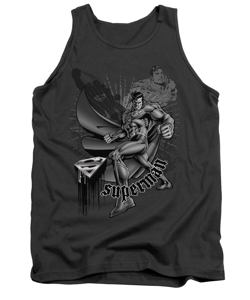 Superman Tank Top featuring the digital art Superman - Fight And Flight by Brand A