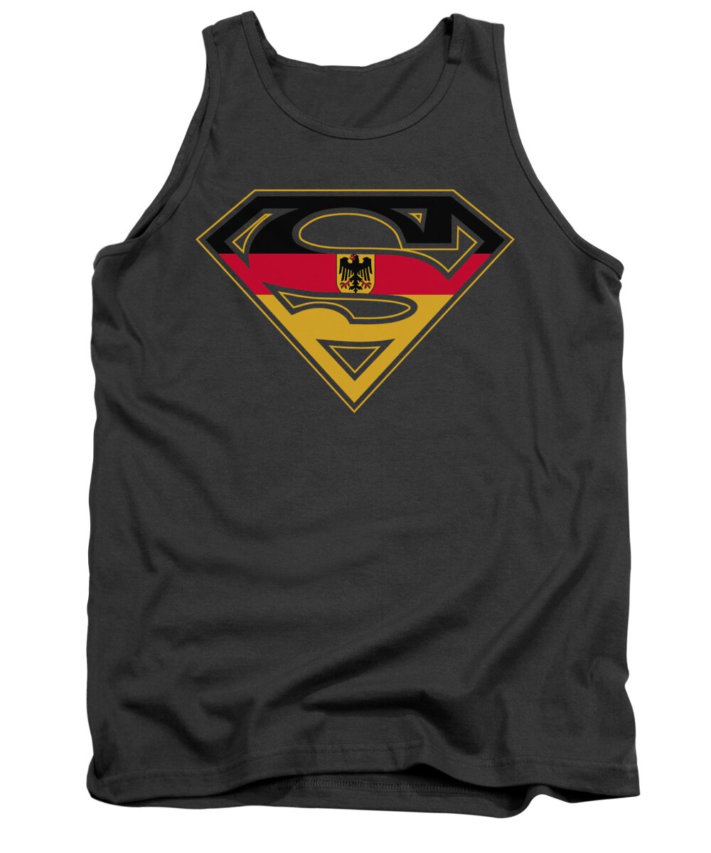 Superman Tank Top featuring the digital art Superman - German Shield by Brand A