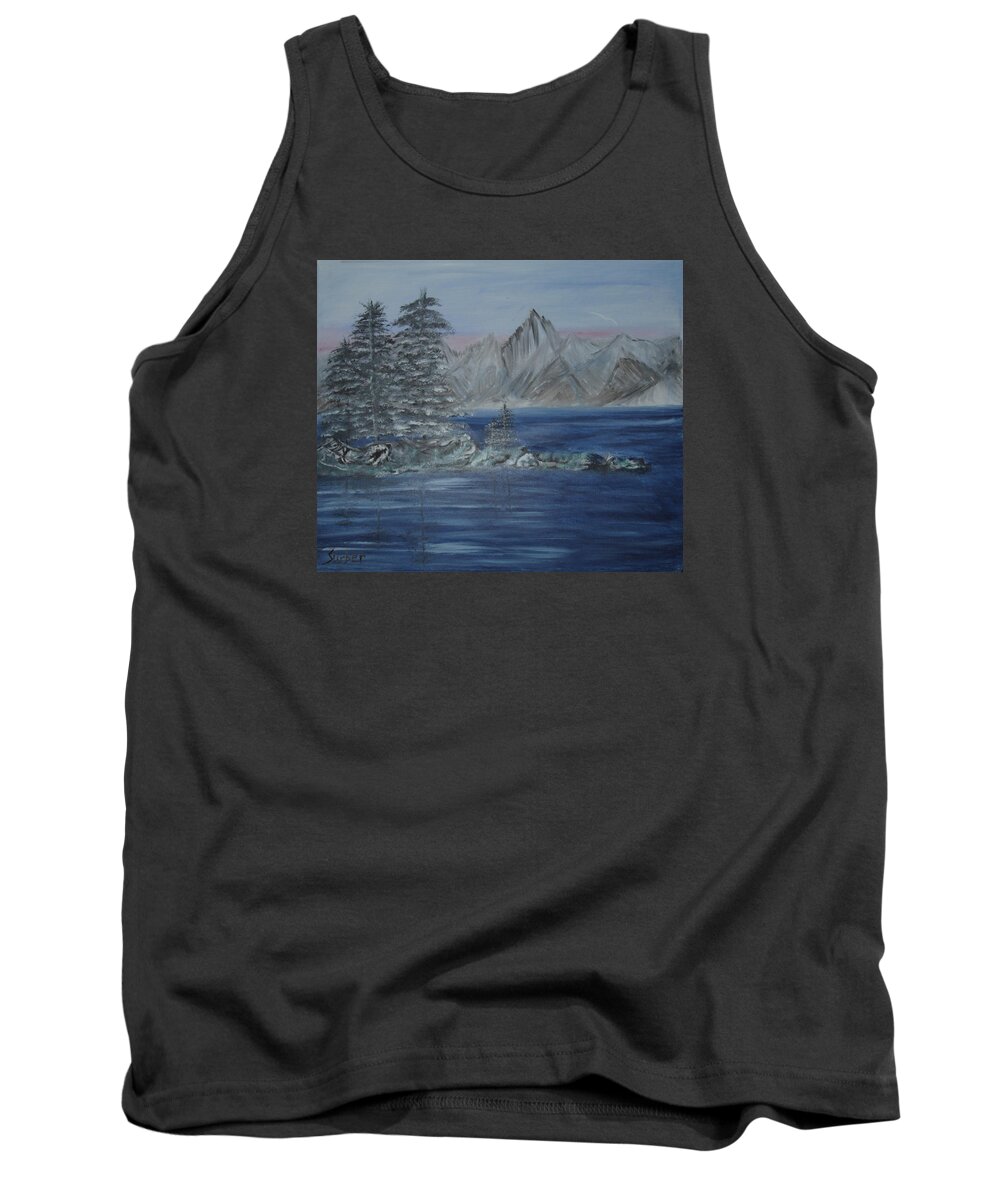 Lakes Tank Top featuring the painting Swan Lake by Suzanne Surber