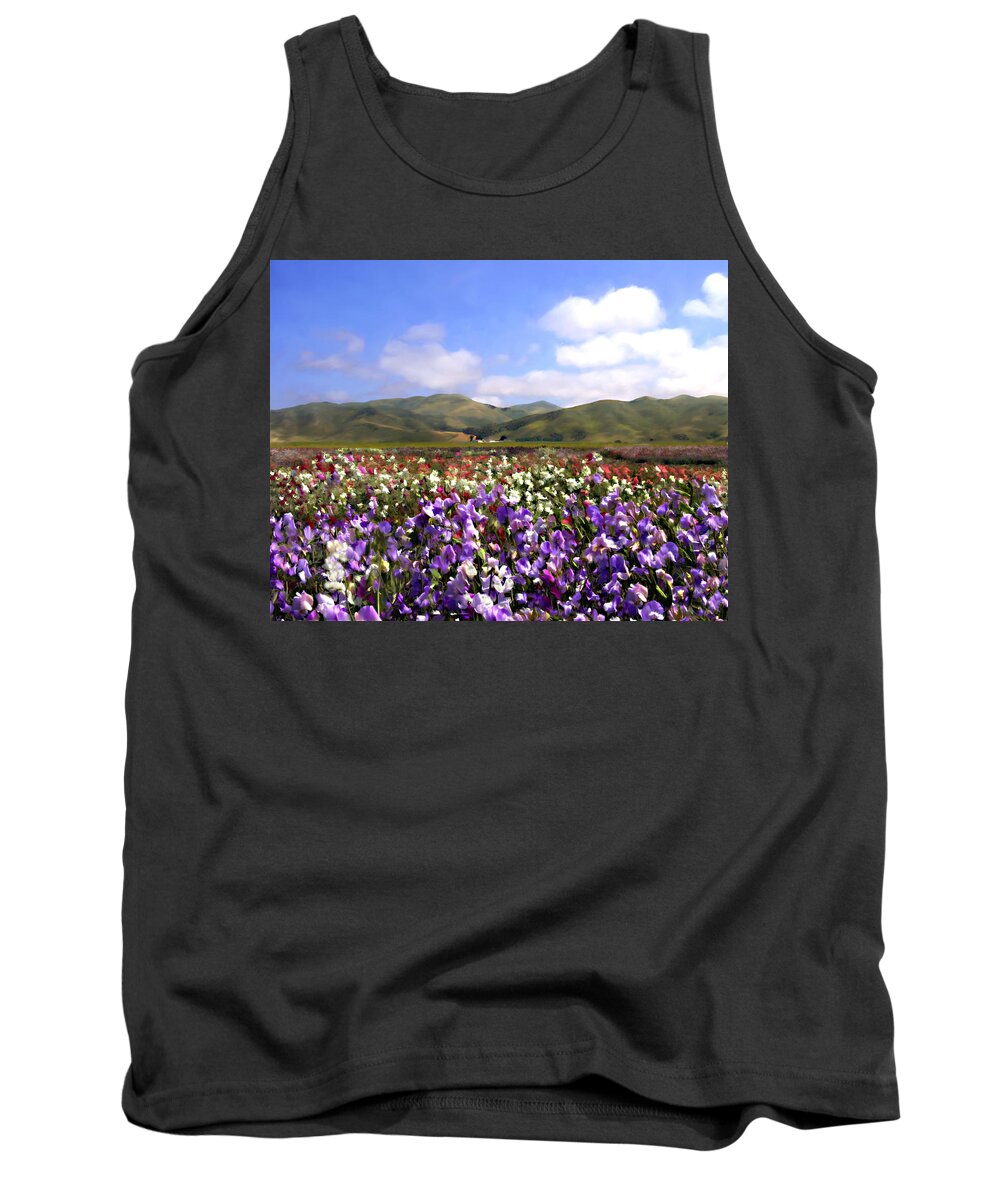 Flowers Tank Top featuring the photograph Sweet Peas Galore by Kurt Van Wagner