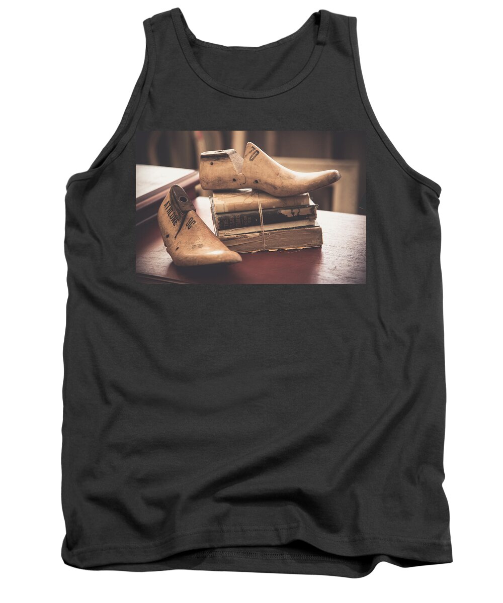 Still Life Tank Top featuring the photograph Take a walk with a good book by Toni Hopper