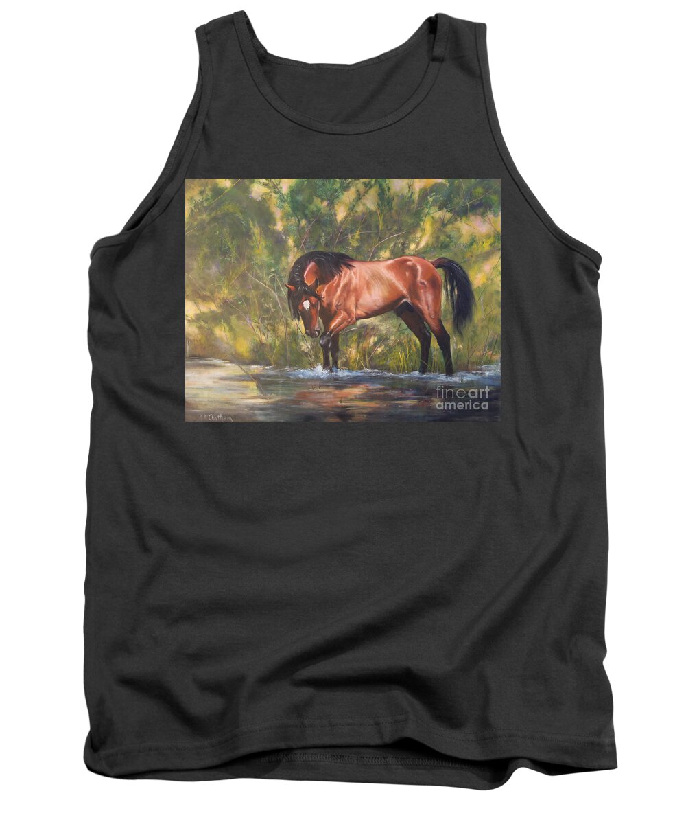 Tango Territory Tank Top featuring the painting Tango Territory by Karen Kennedy Chatham