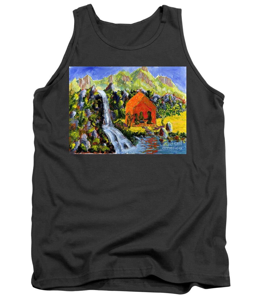 Tea Ceremony Tank Top featuring the painting Tea Ceremony by Walt Brodis
