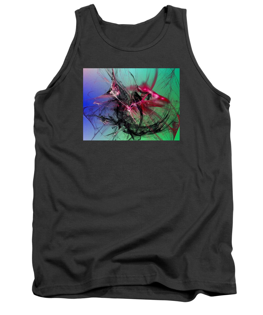 Abstract Tank Top featuring the digital art Temporal Information Retrieval by Jeff Iverson