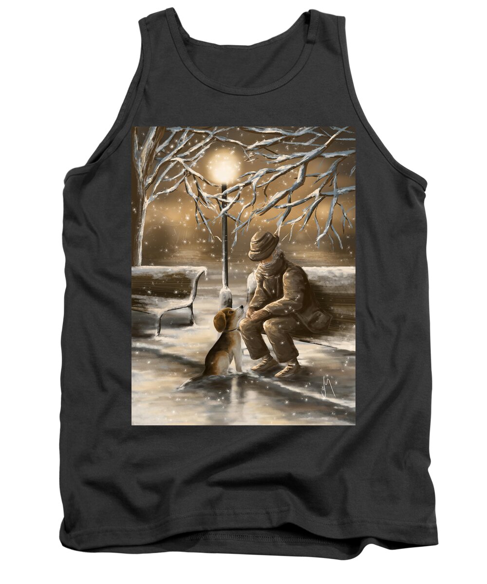 Snow Tank Top featuring the digital art Thanks for the good times by Veronica Minozzi