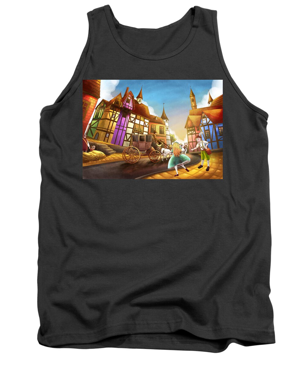 The Wurtherington Diary Tank Top featuring the painting The Bavarian Village by Reynold Jay