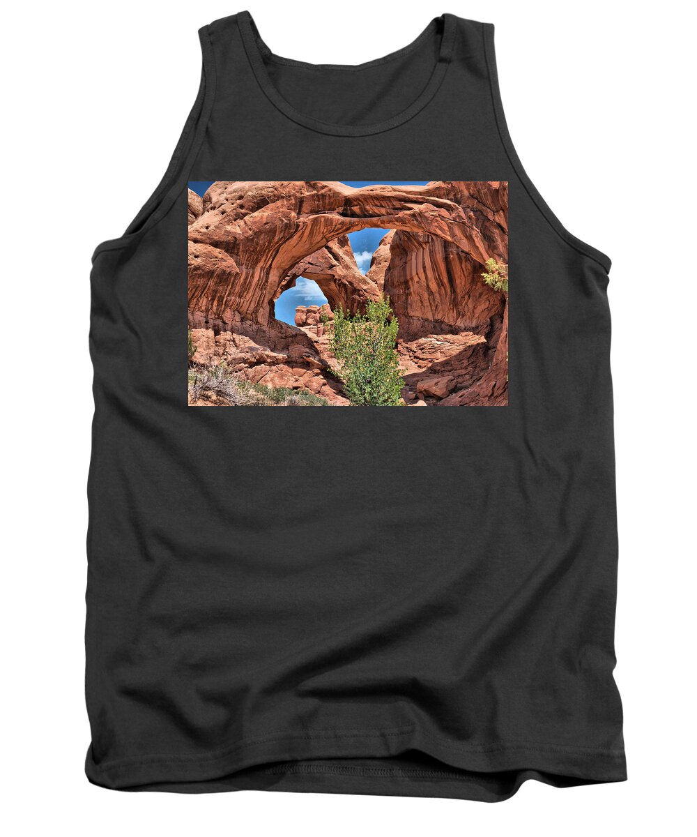 America Tank Top featuring the photograph The Double Arch - Arches National Park by Gregory Ballos