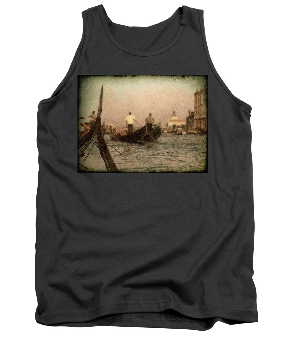 Venice Tank Top featuring the photograph The Gondoliers by Micki Findlay