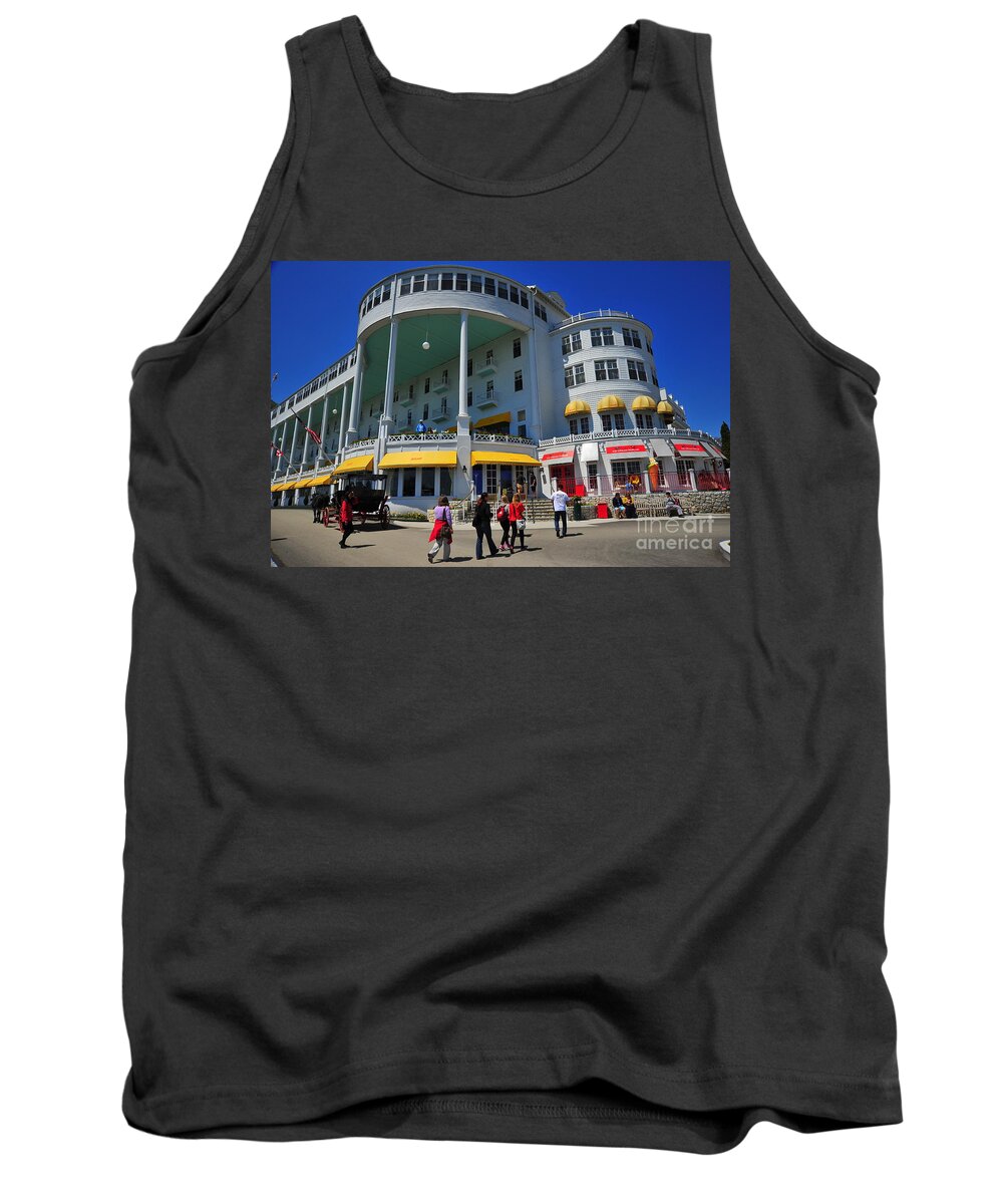 Grand Hotel Tank Top featuring the photograph Mackinac Island Grand Hotel Ice Cream Parlor by Terri Gostola