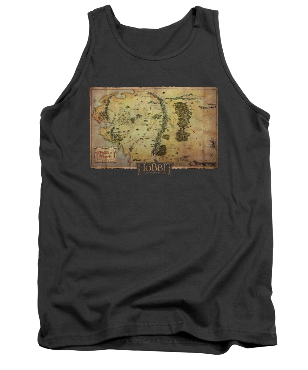 The Hobbit Tank Top featuring the digital art The Hobbit - Middle Earth Map by Brand A