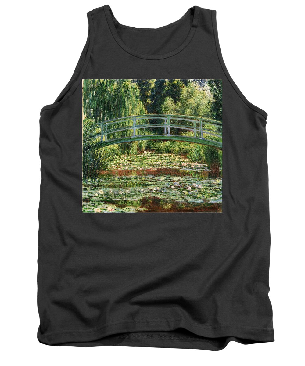 Claude Monet Tank Top featuring the painting The Japanese Footbridge and the Water Lily Pool Giverny by Claude Monet