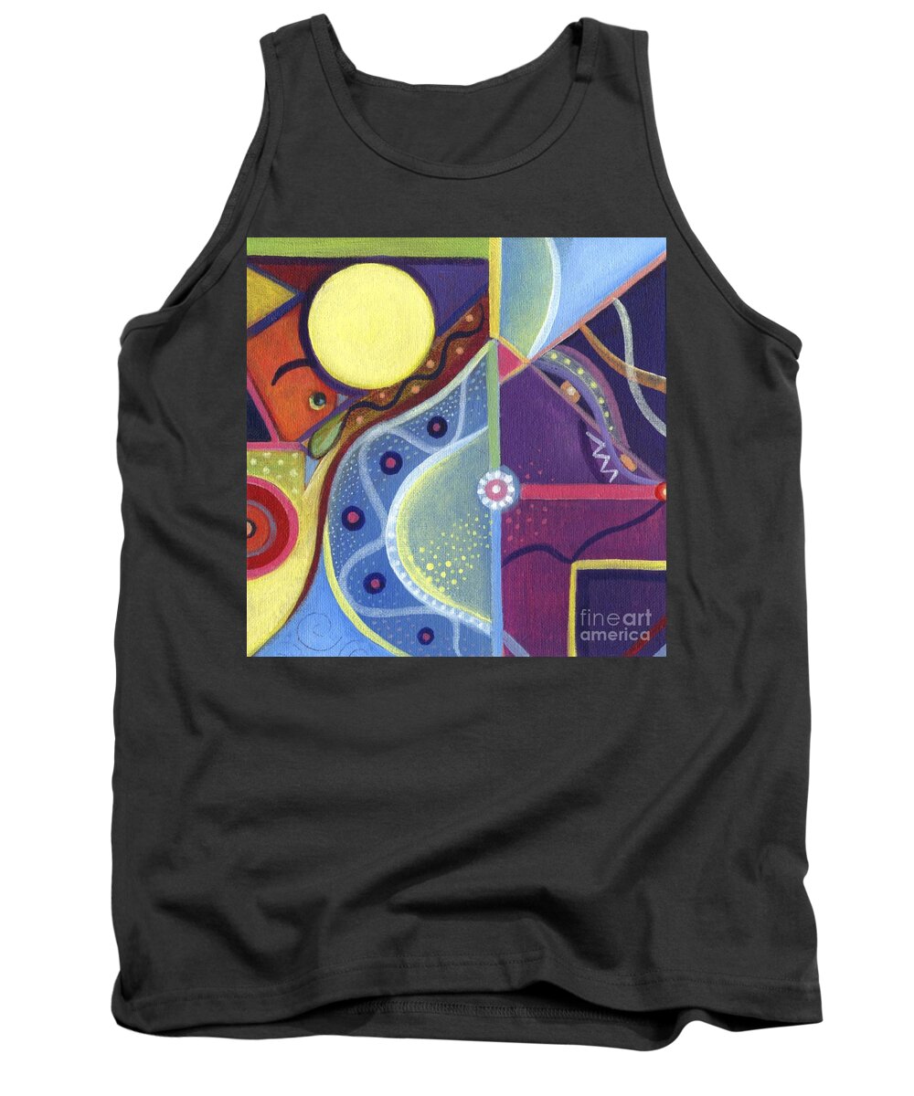 Abstract Tank Top featuring the painting The Joy of Design Xl by Helena Tiainen