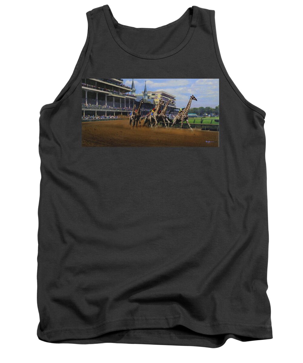 Magic Tank Top featuring the painting The Thunder of Hooves by David Zimmerman