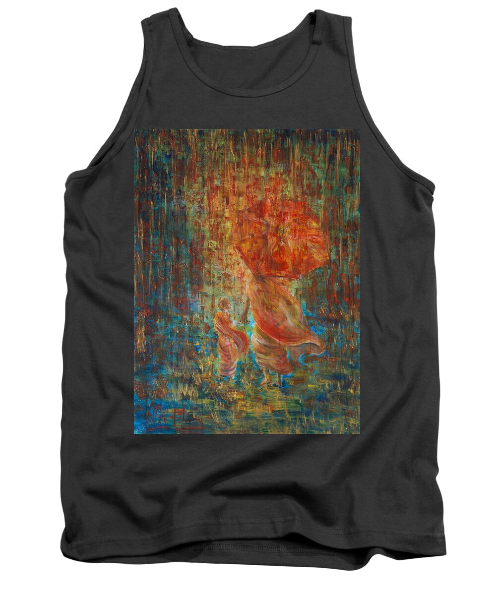 Monks Tank Top featuring the painting The Way by Nik Helbig