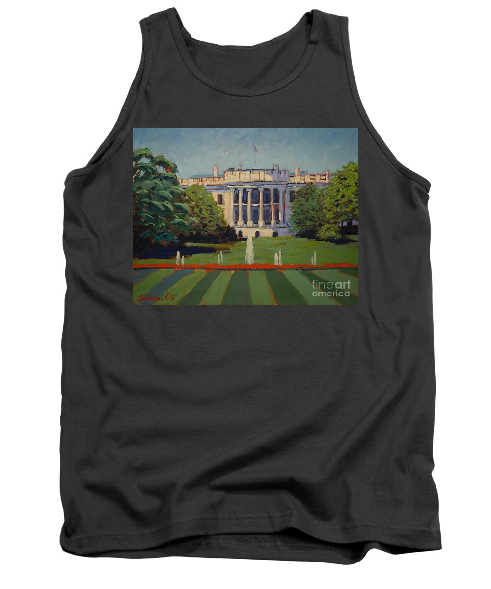 The White House Tank Top featuring the painting The white house by Monica Elena