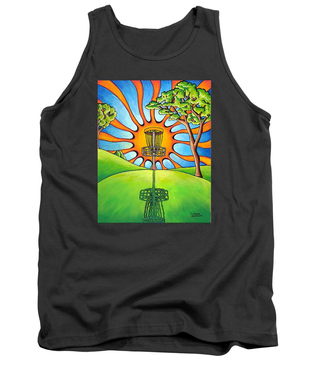 Disc Tank Top featuring the painting Throw Into The Light by Adam Johnson