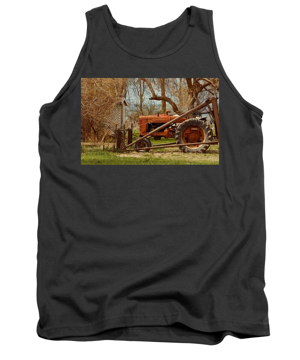 Tractor Tank Top featuring the photograph Tractor on US 285 by Bryant Coffey