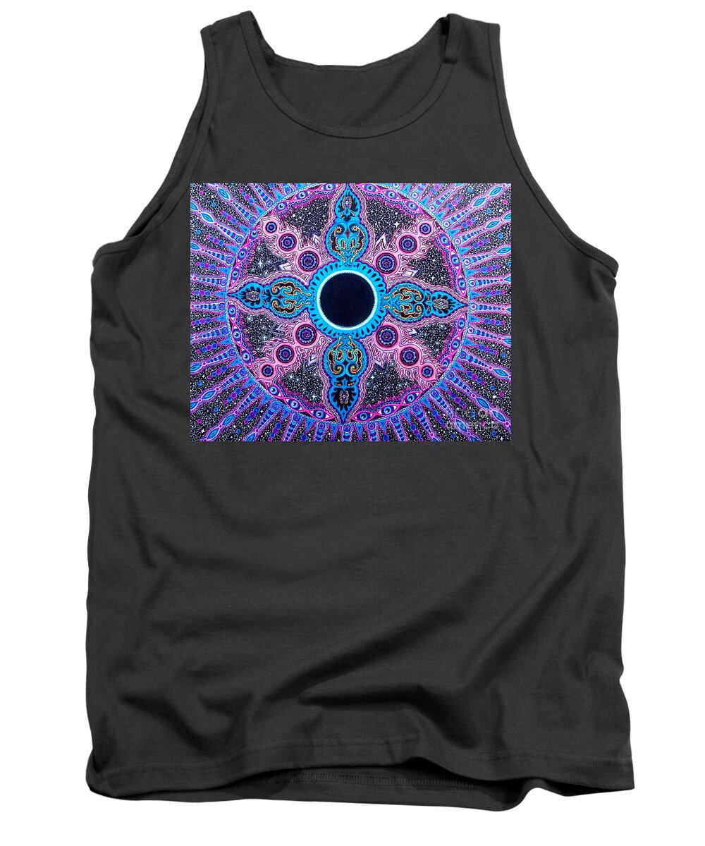 Void Tank Top featuring the drawing Tranquil Void by Baruska A Michalcikova