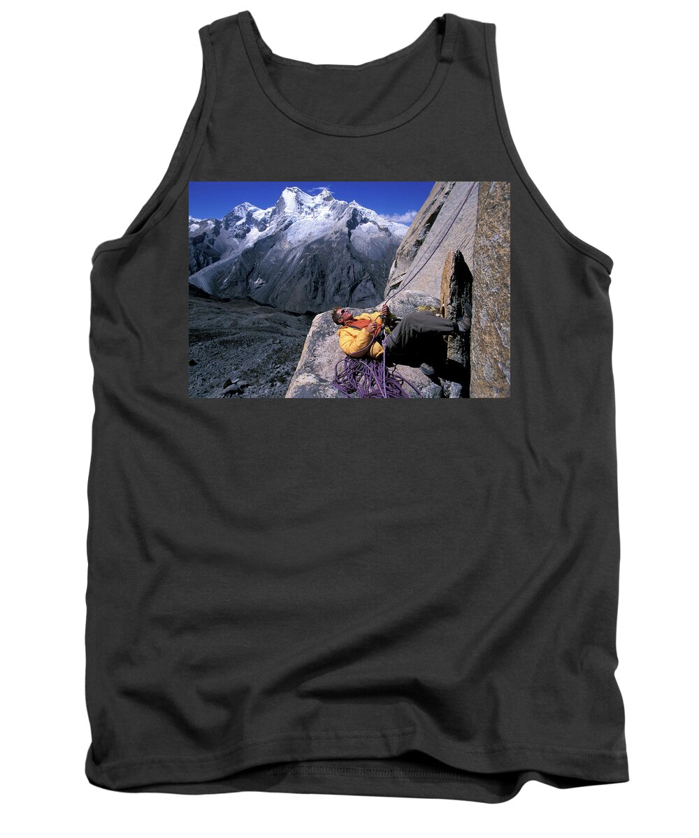 Action Tank Top featuring the photograph Trekking And Mountaineering by Corey Rich