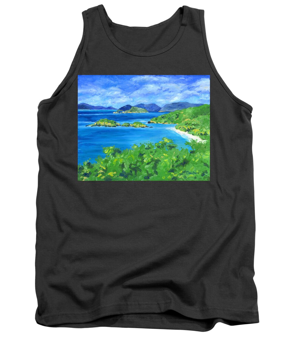 Trunk Bay Tank Top featuring the painting Trunk Bay by Pauline Walsh Jacobson