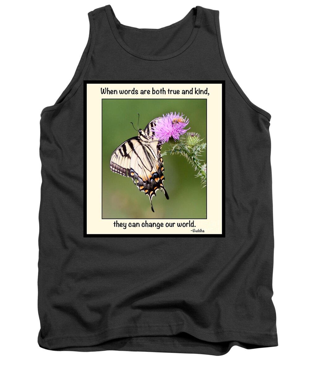Butterfly Tank Top featuring the photograph Truth and Kindness by Kerri Farley