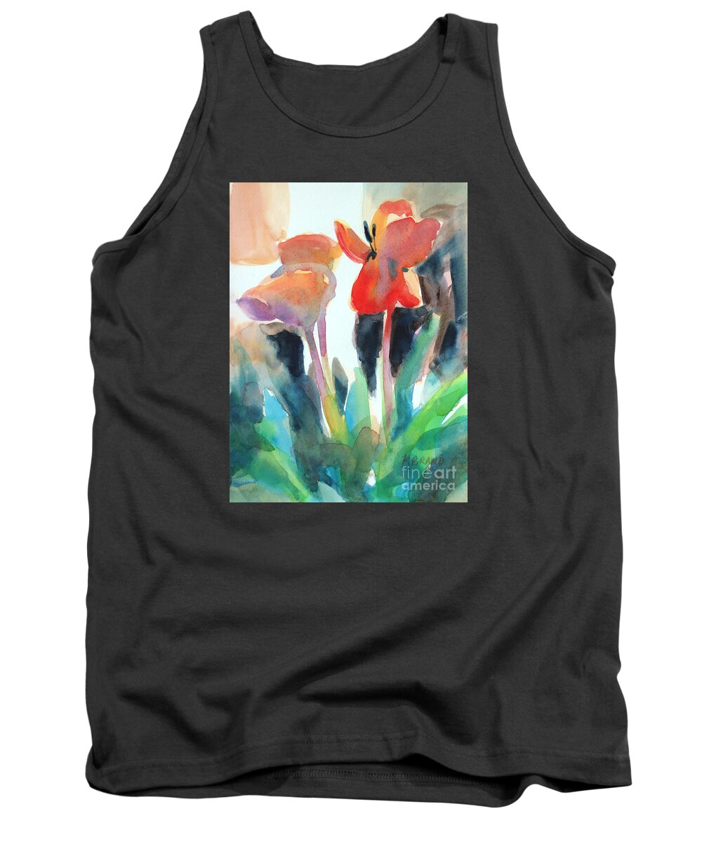 Painting Tank Top featuring the painting Tulips Together by Kathy Braud