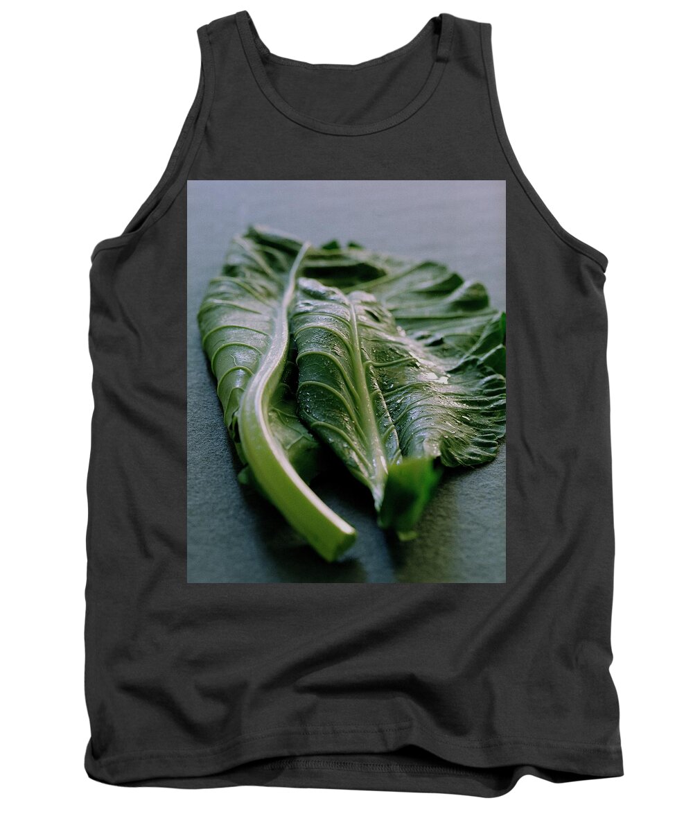 Nobody Tank Top featuring the photograph Two Collard Leaves by Romulo Yanes