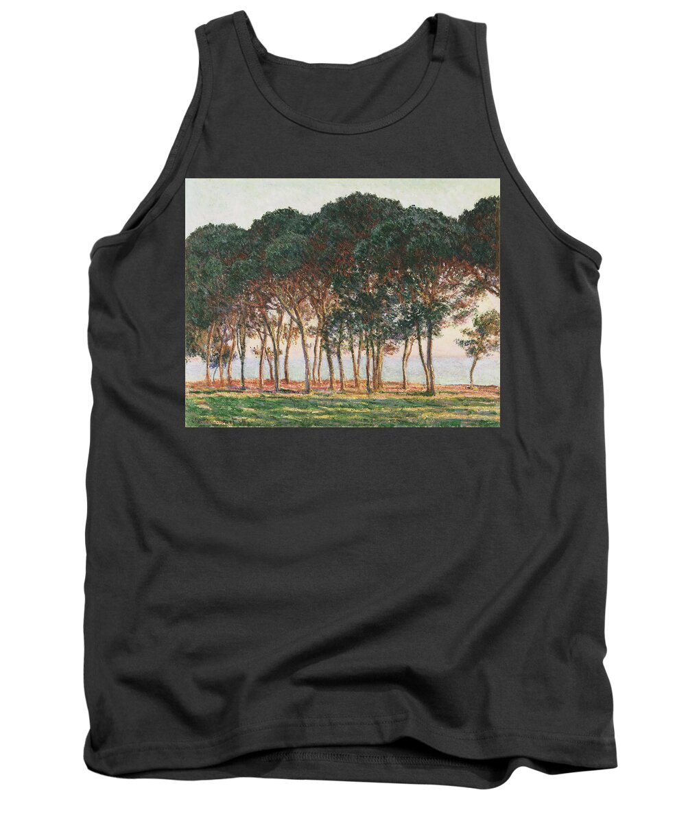 Claude Monet Tank Top featuring the painting Under the Pines. Evening by Claude Monet