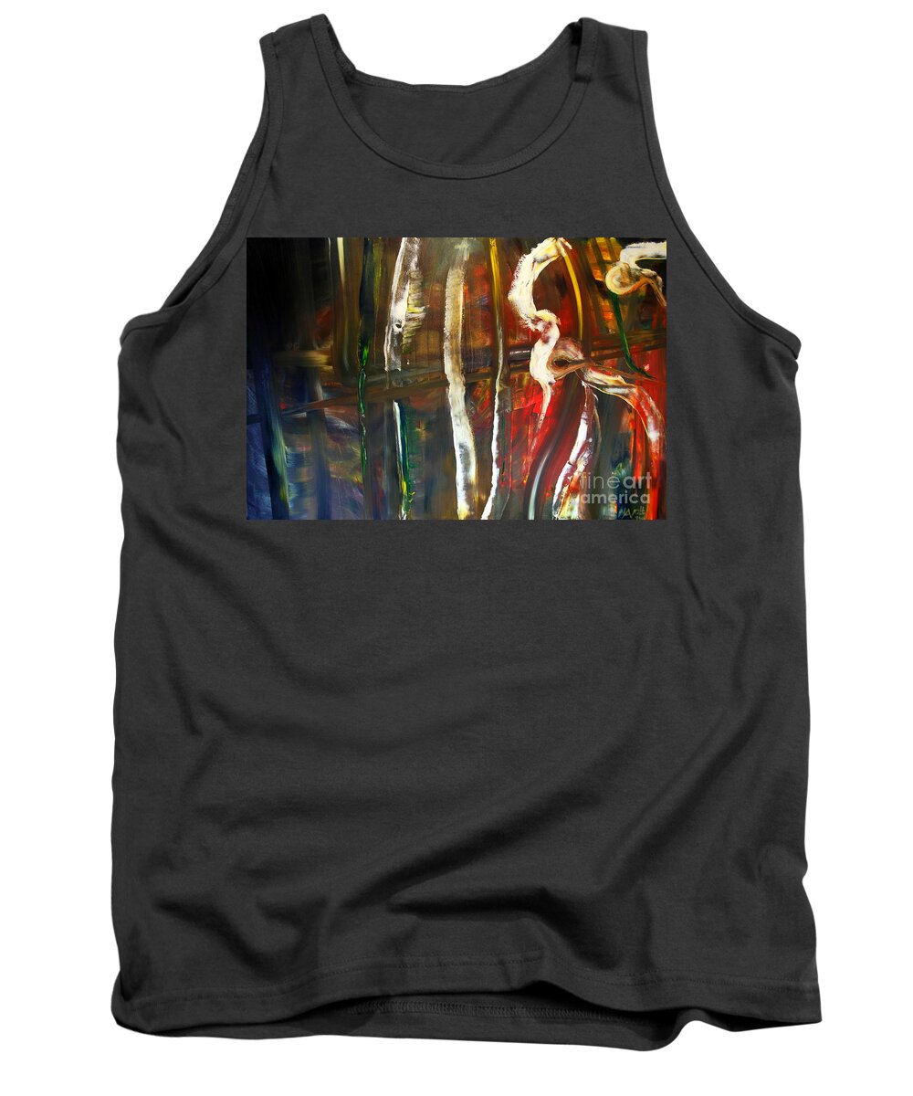 Undergrowth Tank Top featuring the painting Undergrowth IV by James Lavott