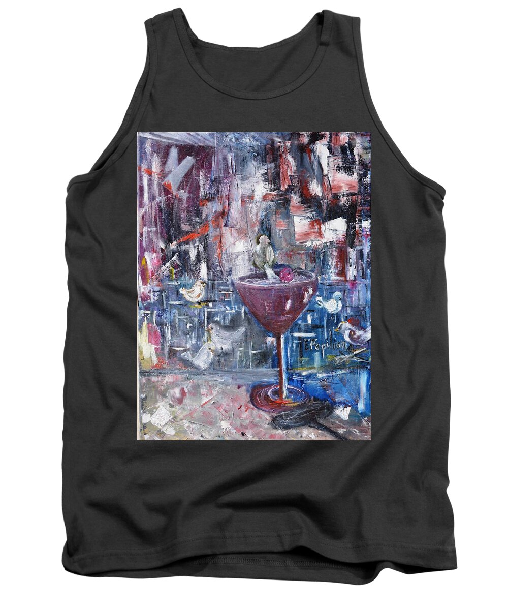 Abstract Tank Top featuring the painting Untitled by Evelina Popilian