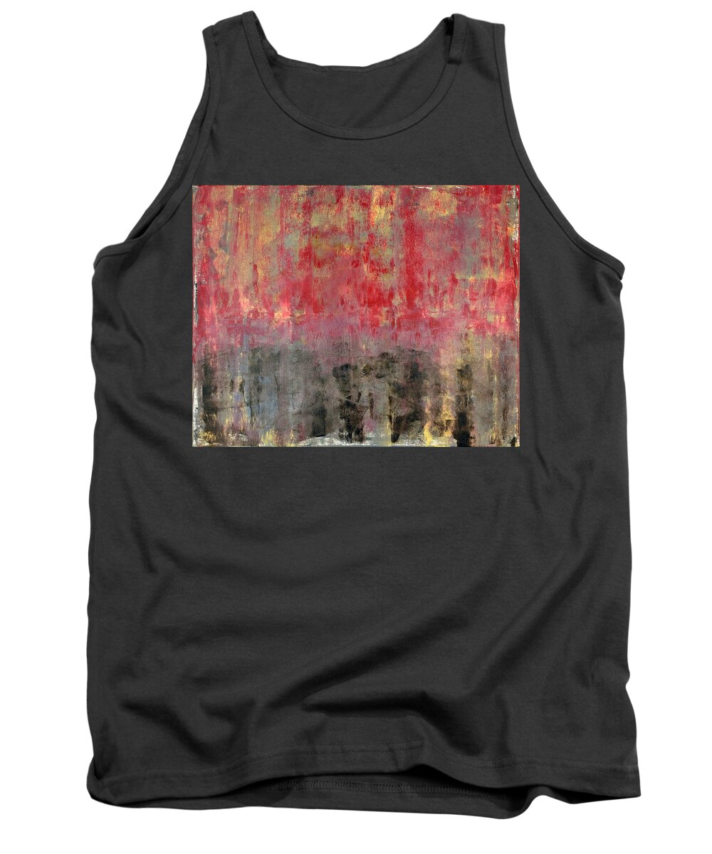 Red Tank Top featuring the painting Untitled No. 6 by Julie Niemela