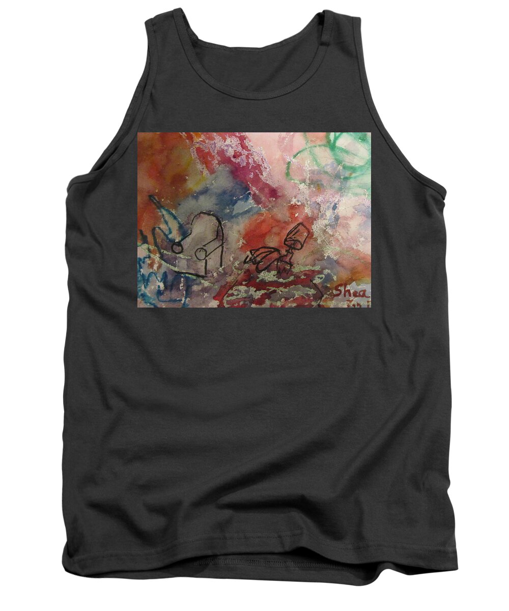 Watercolor Tank Top featuring the painting Untitled Watercolor 1998 by Shea Holliman