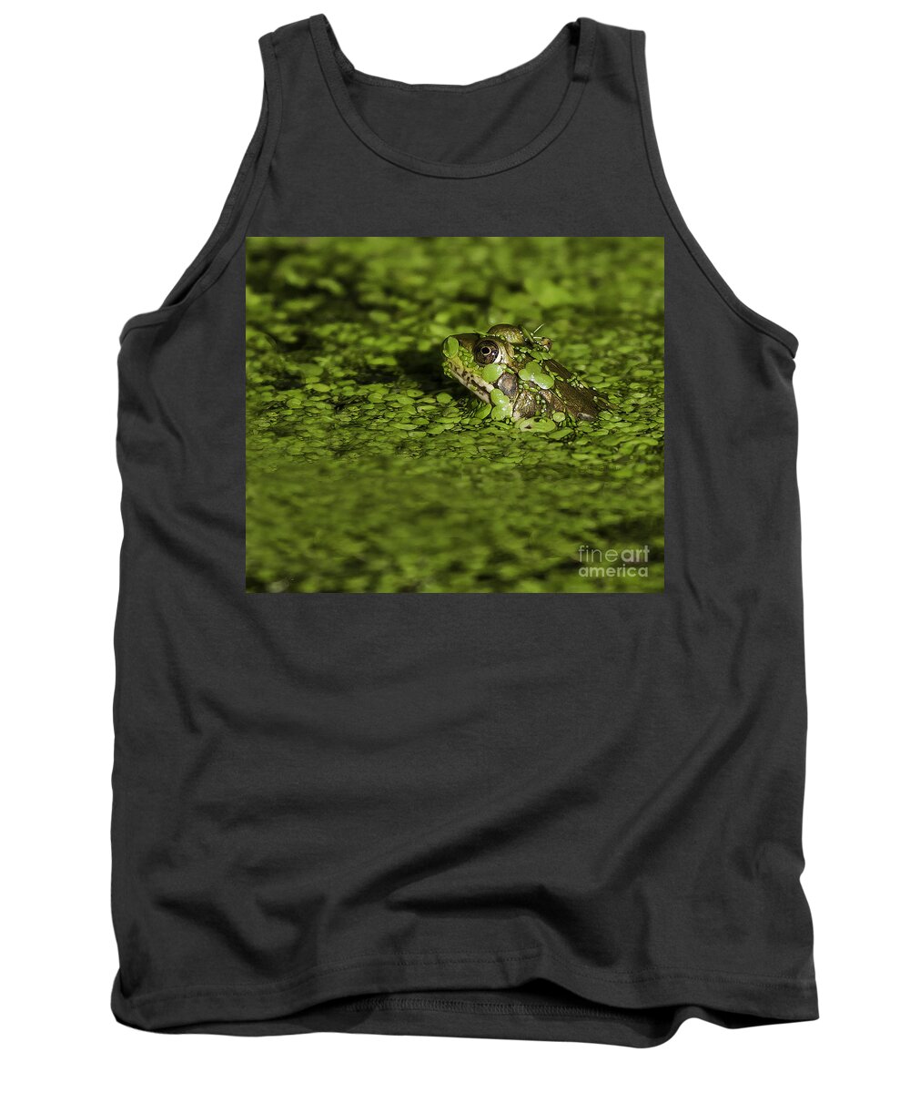 Frog Tank Top featuring the photograph Up to my Neck by Jan Killian