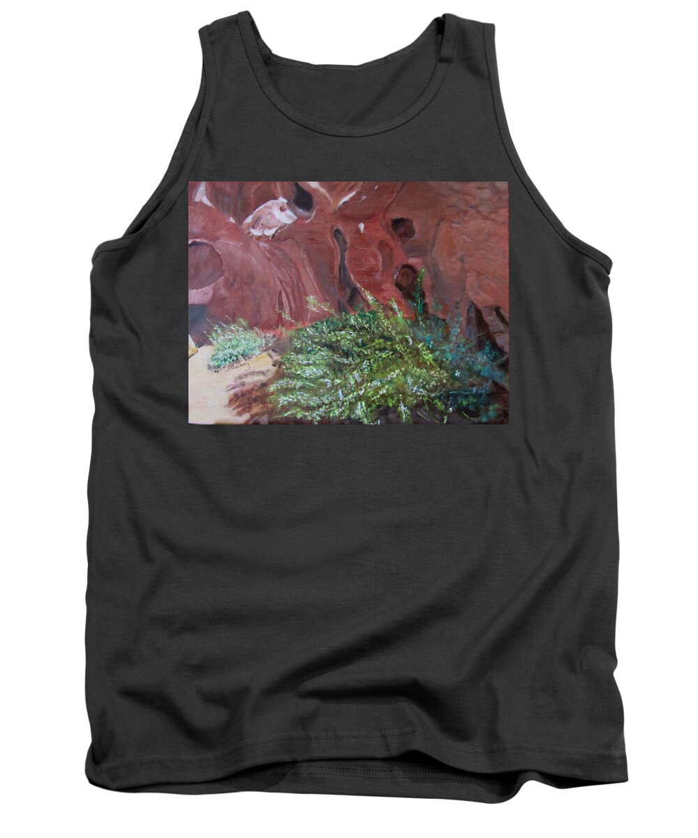 Nevada Tank Top featuring the painting Valley of Fire State Park by Linda Feinberg