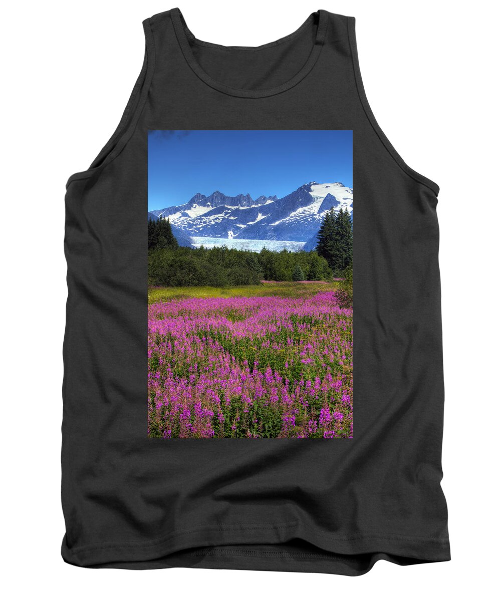Criss Tank Top featuring the photograph View Of The Mendenhall Glacier by Michael Criss