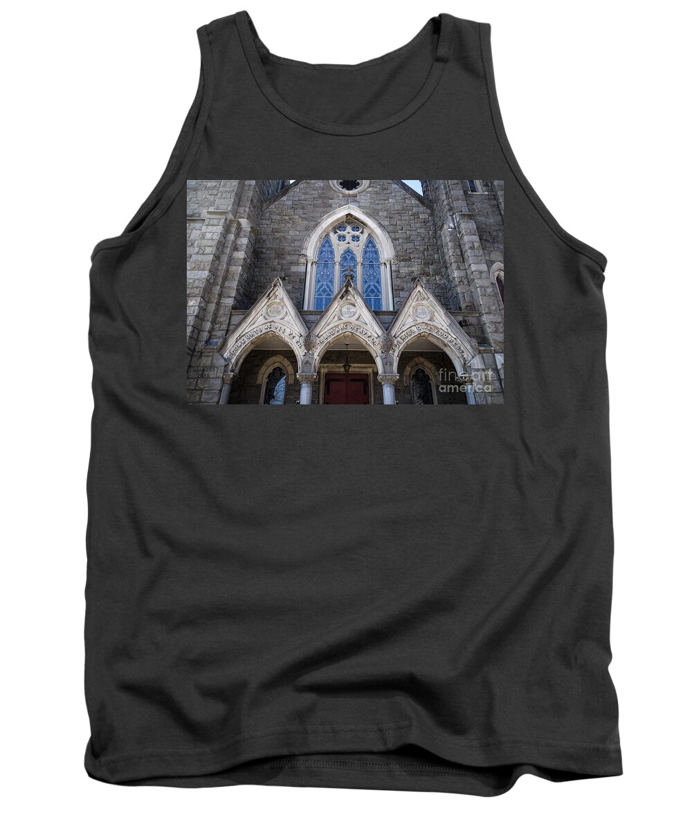 Photoshop Tank Top featuring the digital art Vintage Block Church Circa 1901 by Melissa Messick