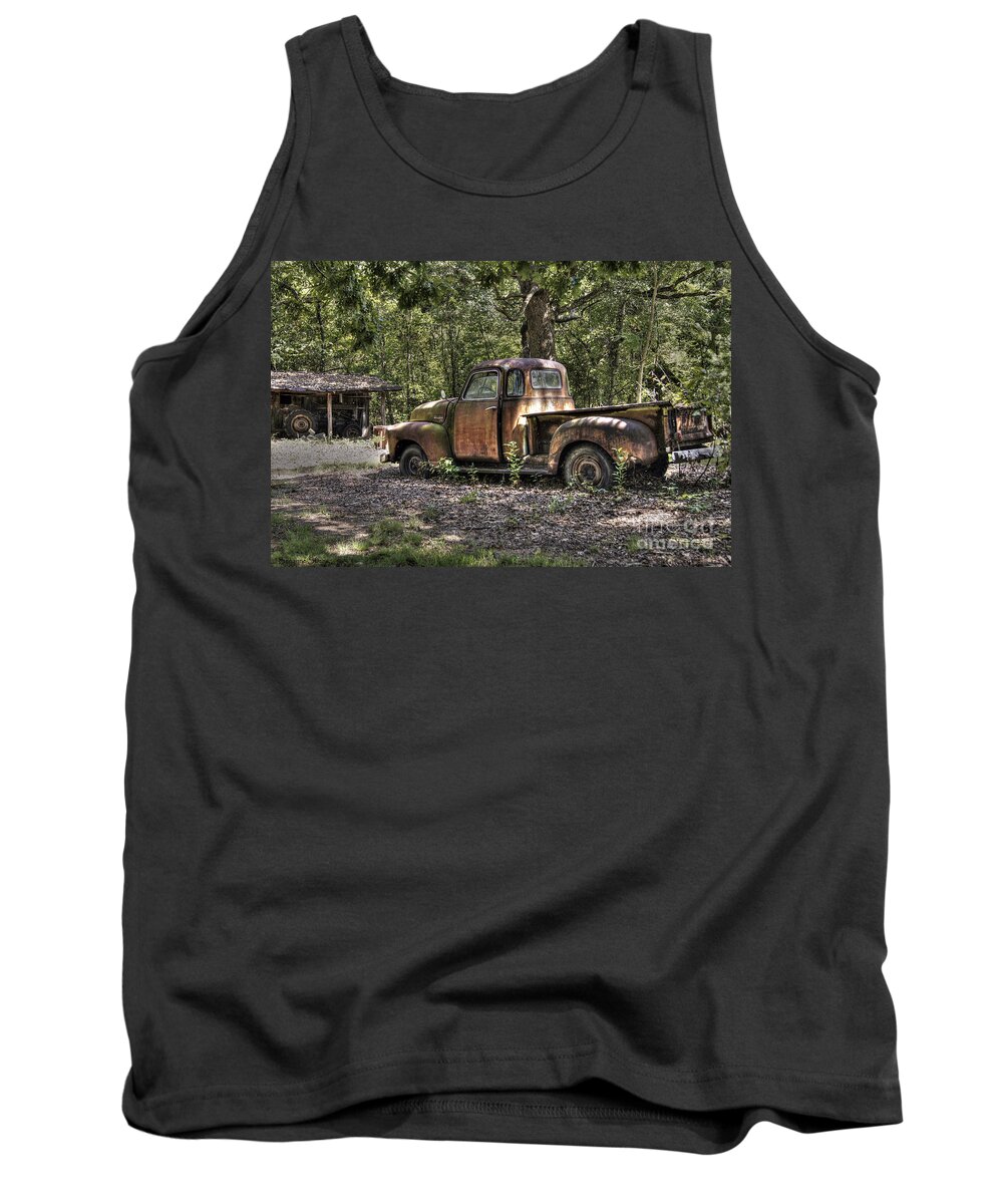 Chevrolet Tank Top featuring the photograph Vintage Rust by Benanne Stiens