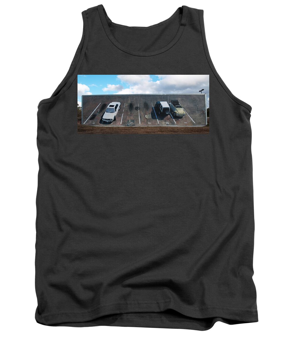 Overflow Parking Tank Top featuring the painting Wall Grabbers by Blue Sky