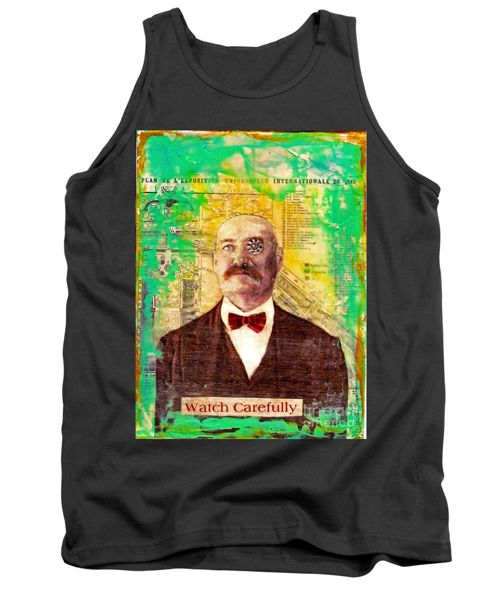 Encaustic Tank Top featuring the painting Watch Carefully by Desiree Paquette