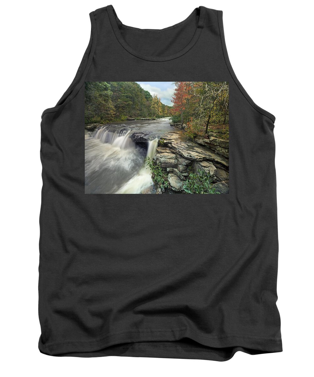 Tim Fitzharris Tank Top featuring the photograph Waterfall Mulberry River Arkansas by Tim Fitzharris