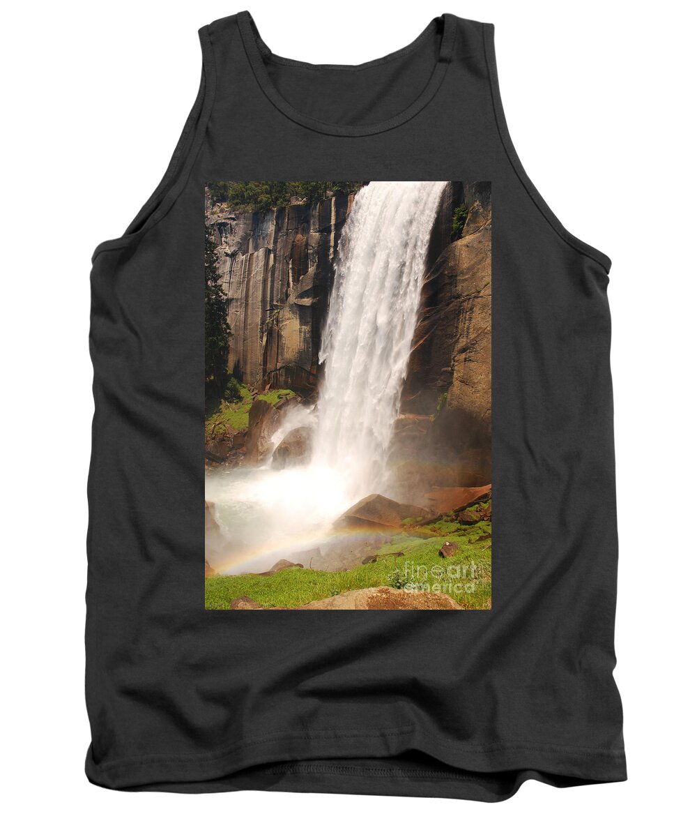 Yosemite Tank Top featuring the photograph Waterfall Rainbow by Mary Carol Story