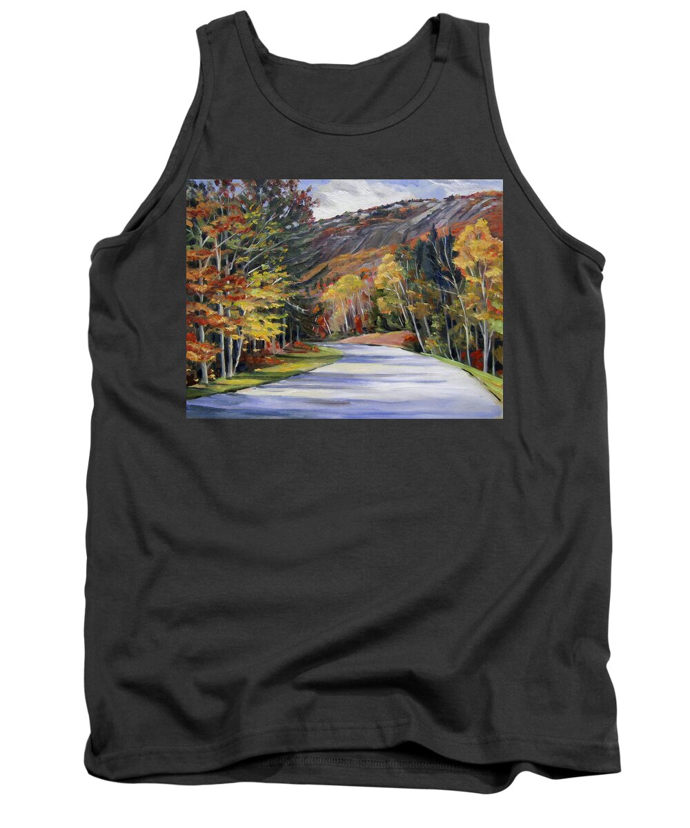White Mountain Art Tank Top featuring the painting Waterville Road New Hampshire by Nancy Griswold