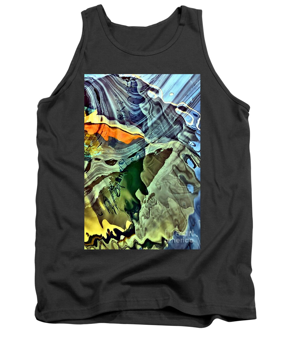 Abstract Tank Top featuring the photograph Wave Writer - Limited Edition by Lauren Leigh Hunter Fine Art Photography