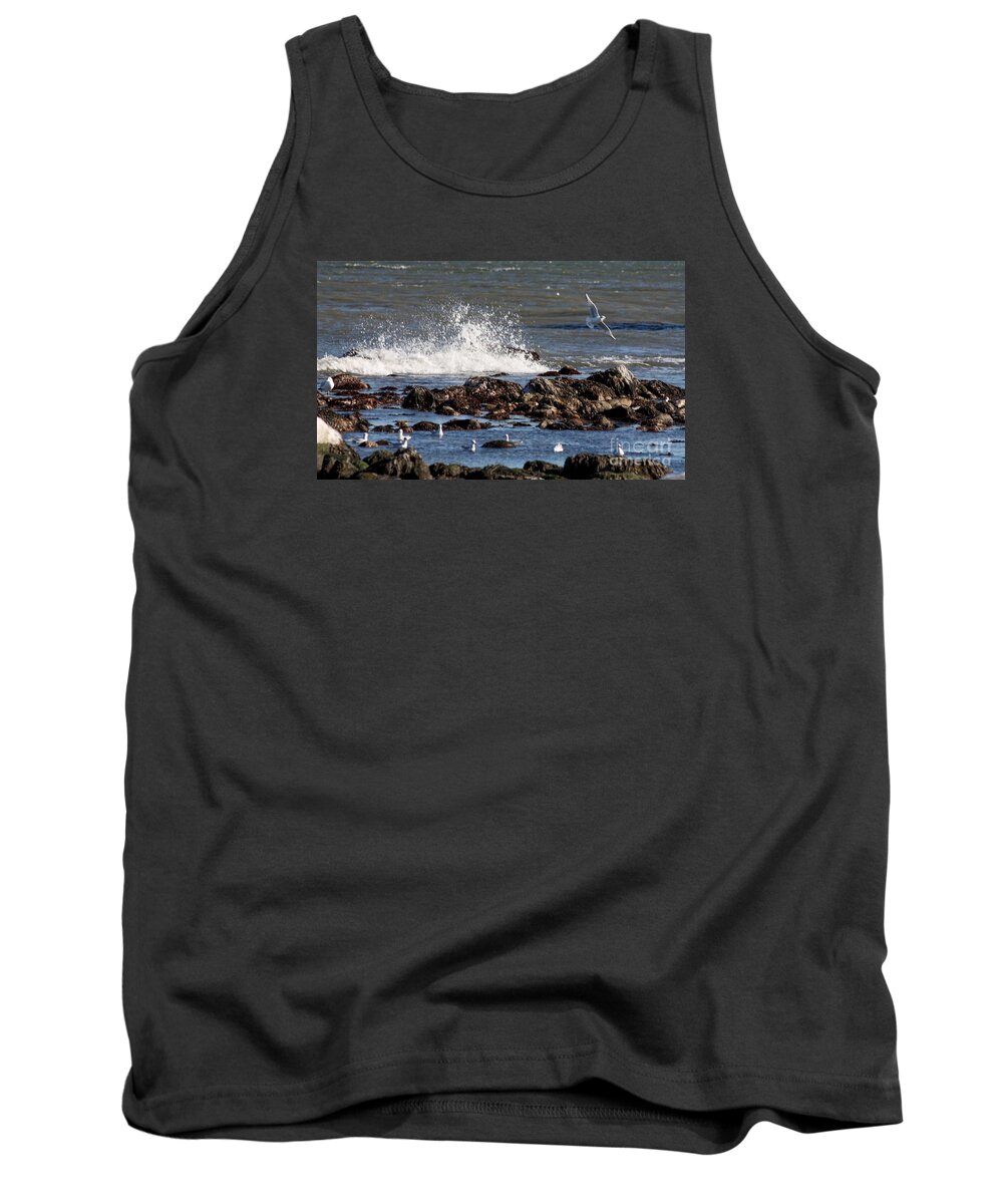 Waves Tank Top featuring the photograph Waves Wind and Whitecaps by John Telfer