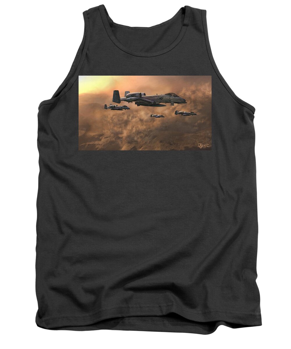 A-10 Warthog Tank Top featuring the painting Waypoint Alpha by David Luebbert