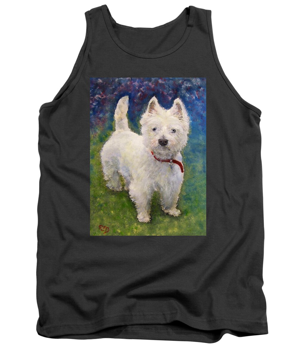 Dog Tank Top featuring the painting West Highland Terrier HOLLY by Richard James Digance
