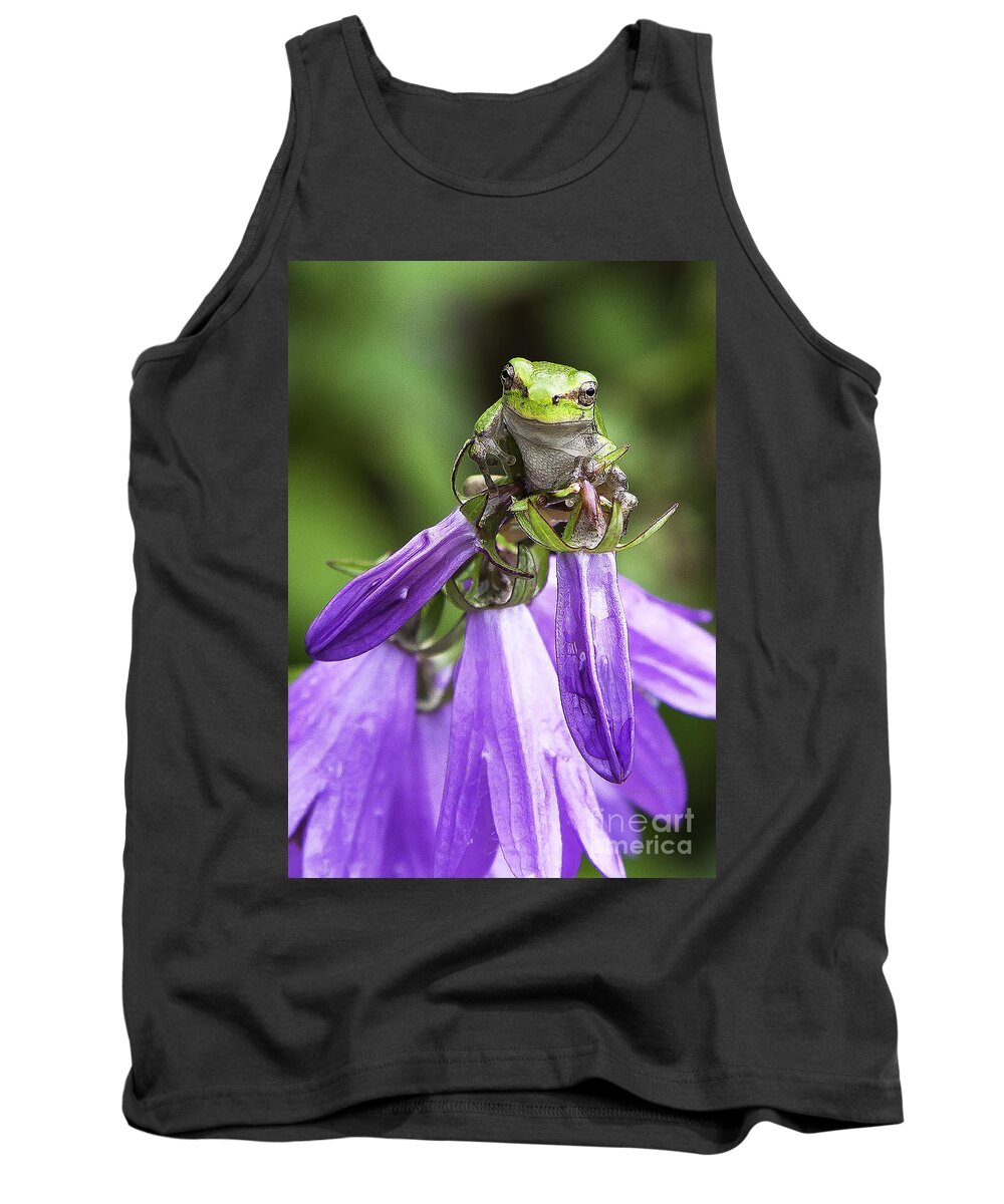 Tree Frog Tank Top featuring the photograph What's Up? by Jan Killian